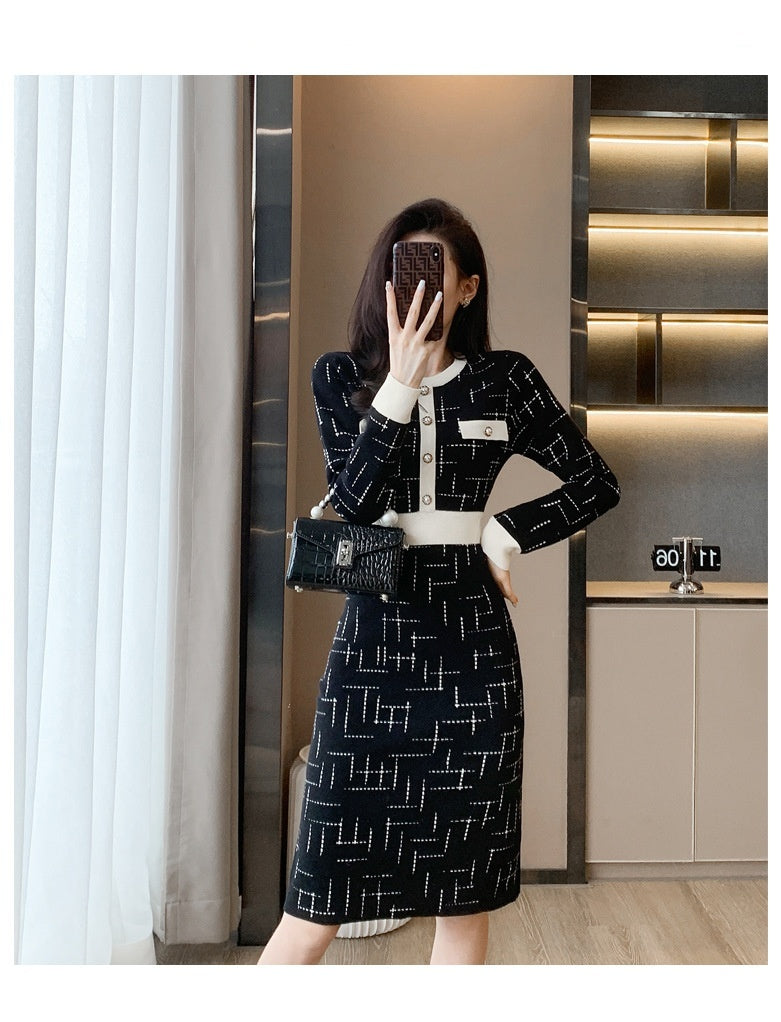 Afterglow Jacquard Strickkleid