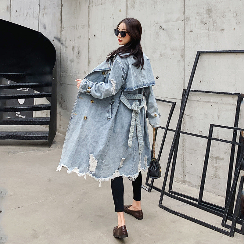 Fozzy Retro Denim Trench Coat