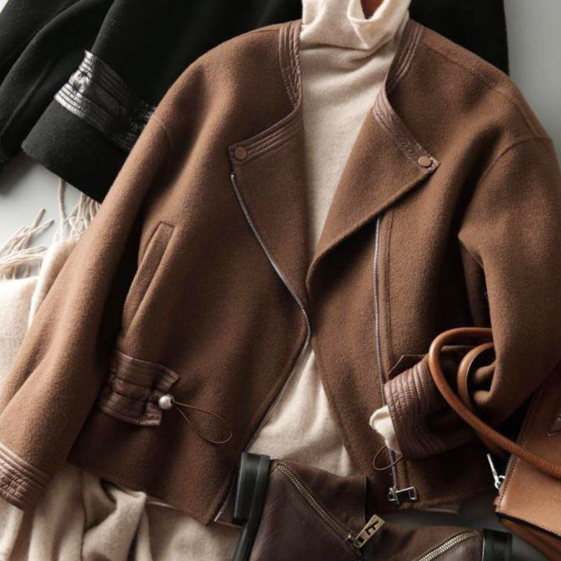 Wollmantel mit Kordelzug, tailliert 