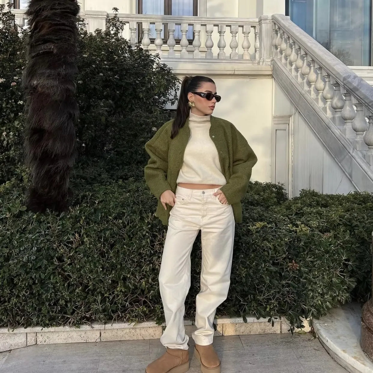 Viel Spaß! Große, lockere Bomberjacke mit viel Tasche