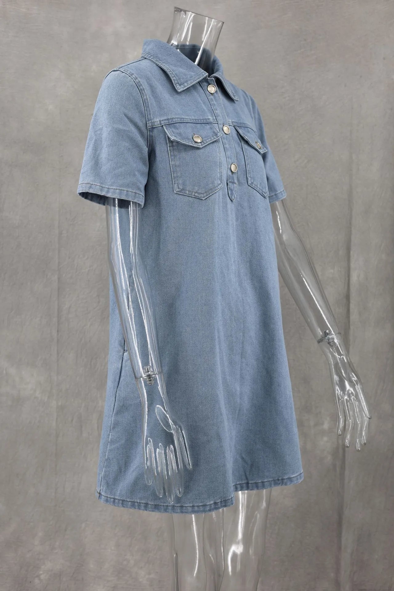 Blue Crush Washed Denim Minikleid