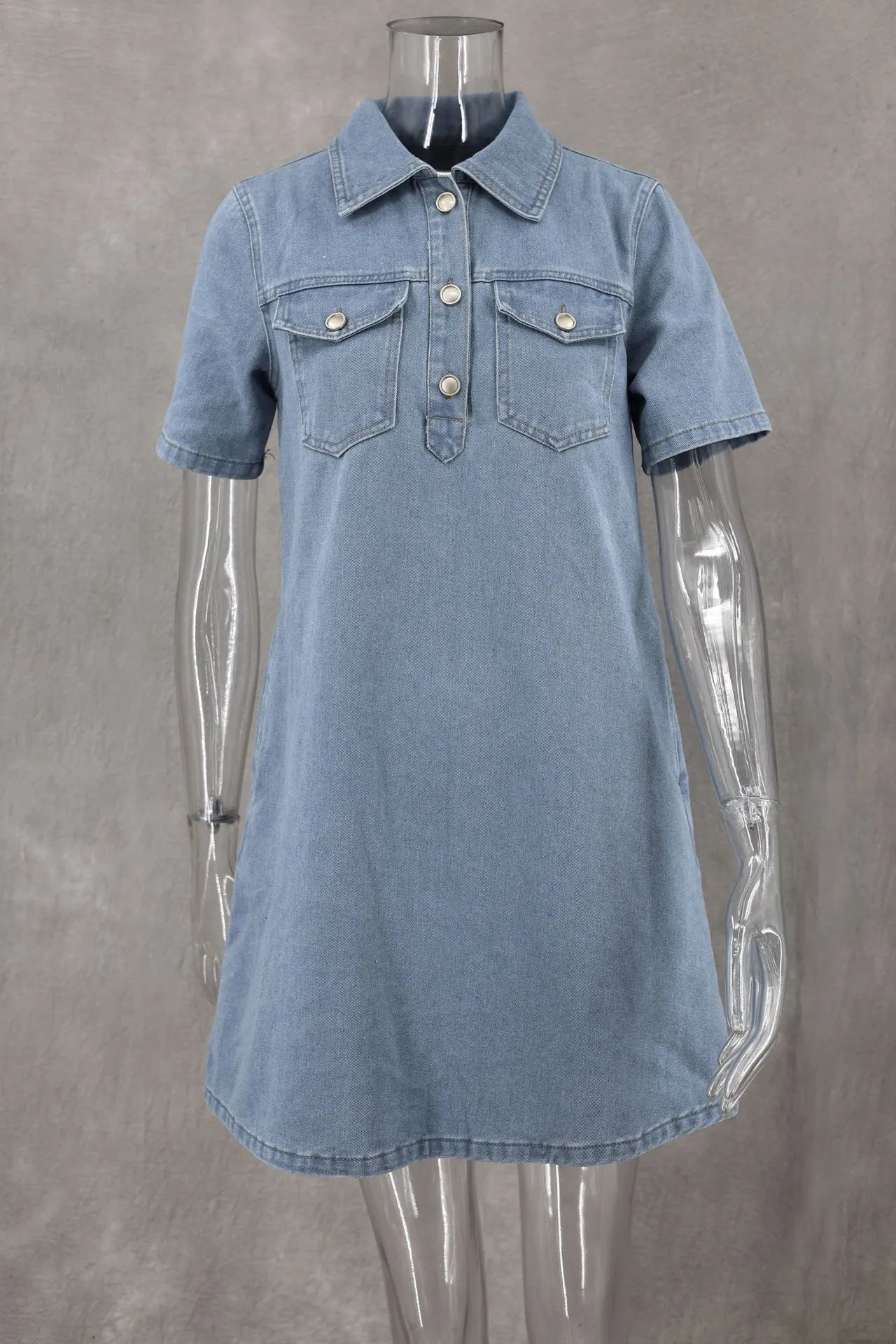 Blue Crush Washed Denim Minikleid
