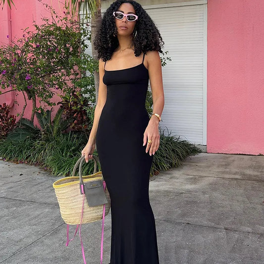 Spaghetti Strap Bodycon Maxi Dress