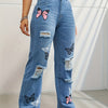 Pantalon en jean imprimé papillon Feel The Wind