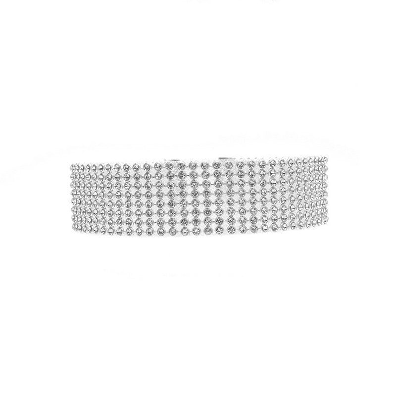 Full Crystal Rhinestone Choker Necklace - Wedding Jewelry, Elegant Chokers for Women