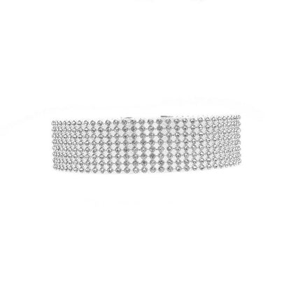 Full Crystal Rhinestone Choker Necklace - Wedding Jewelry, Elegant Chokers for Women