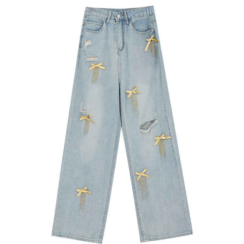 Nova Metallic Denim Trousers