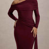 One-Shoulder Ruched Maxi Dress