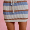 SO ME Multi Color Stripe Knitted Sweater Skirt