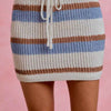 SO ME Multi Color Stripe Knitted Sweater Skirt