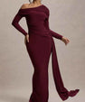 One-Shoulder Ruched Maxi Dress