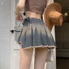 Adorable Plated Denim Skirt