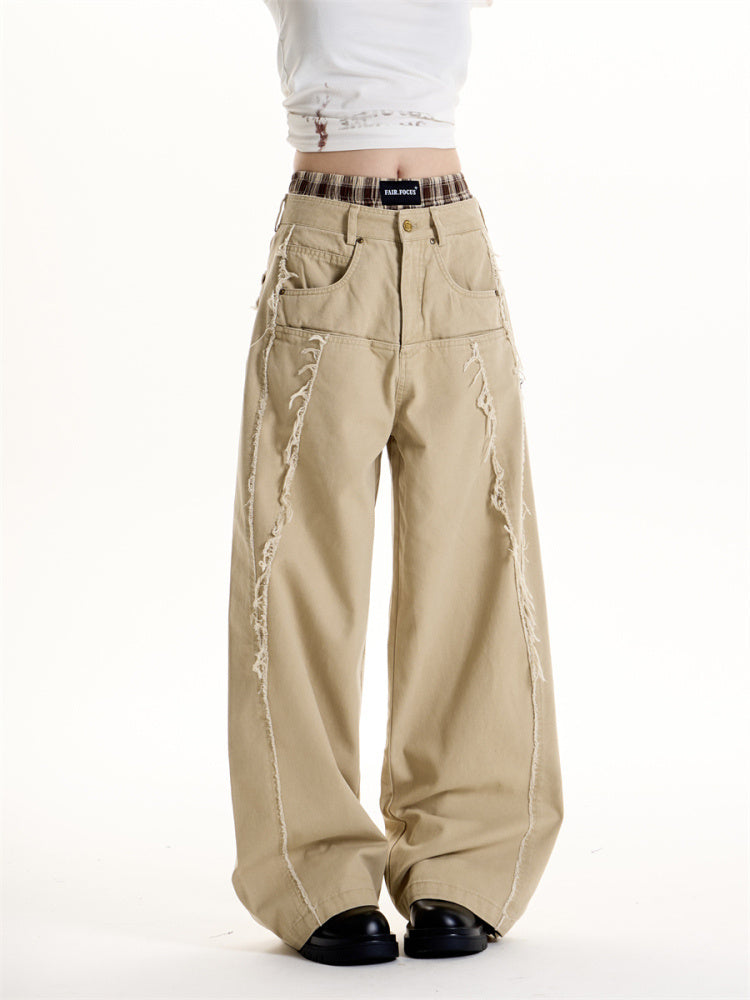 Raw Edge Attitude Wide Leg Pants