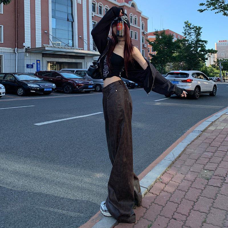 Maillard Soft  Faux Wide-Leg Pants