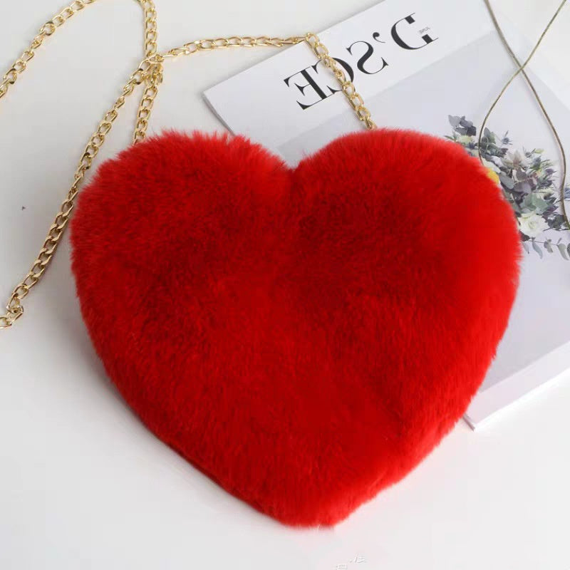 Love Plush Chain Shoulder Bag for Women – Valentine's Day Party Bag