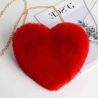 Love Plush Chain Shoulder Bag for Women – Valentine's Day Party Bag