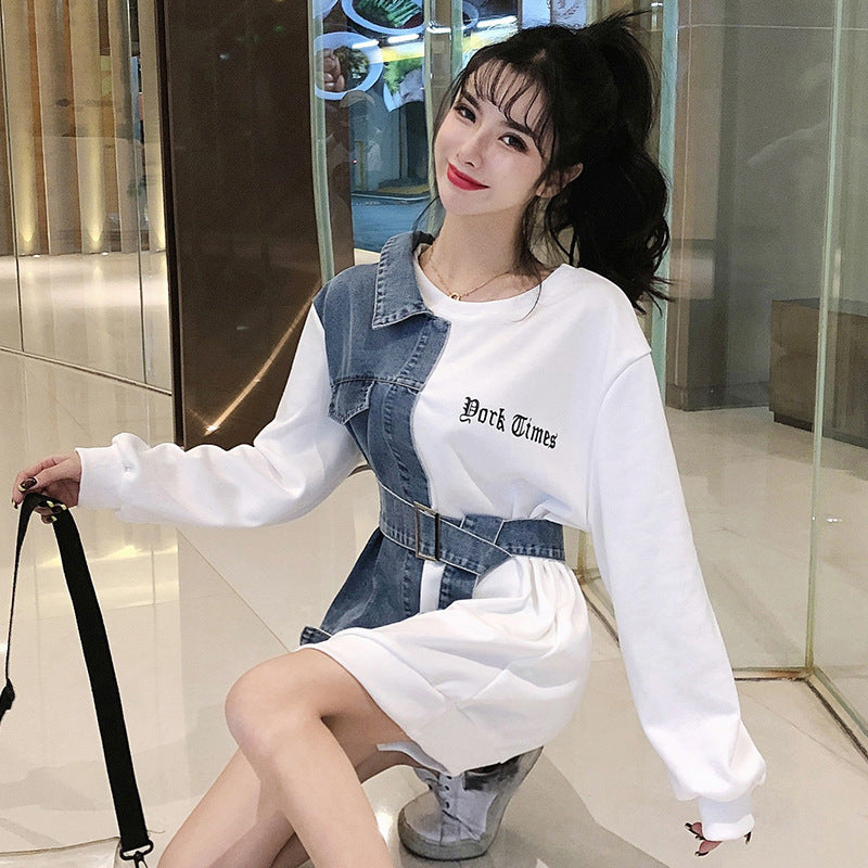 Weihnachtsmann-Oversize-Strickkleid – Denim Stitch Fusion