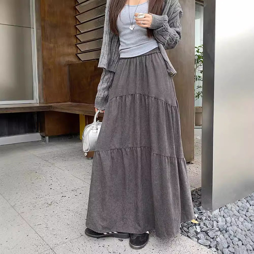 Lässiger Stufen-Maxirock