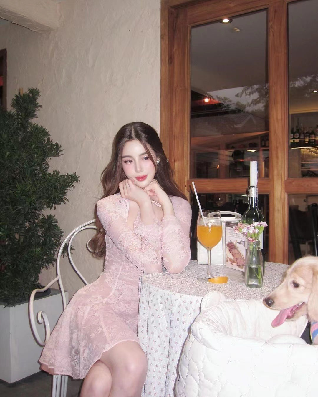 Robe amincissante en dentelle Maeve