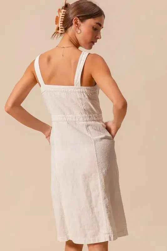 White Pinnafore Sleeveless dress