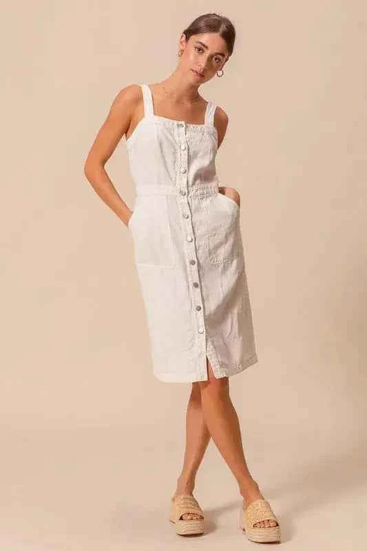 White Pinnafore Sleeveless dress