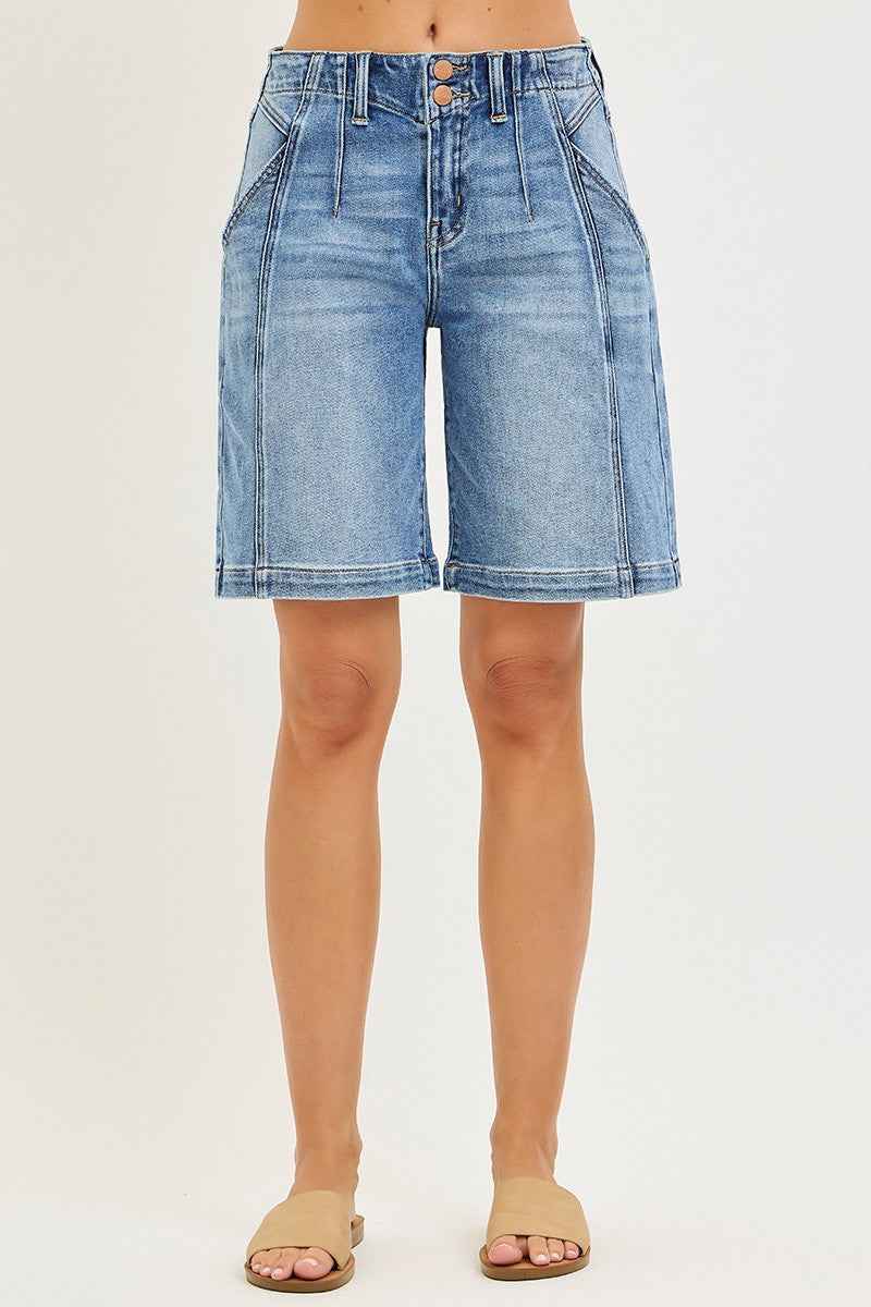 RISEN 2-Button Slouchy Jorts with Pockets