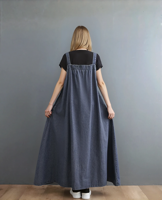 Dreamy Days Denim Suspender Maxi Dress