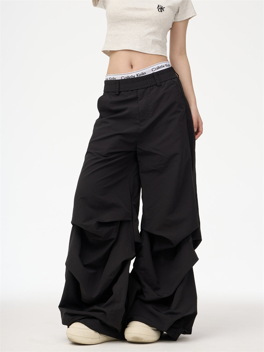 Avantgardistische, mehrlagige Weitbeinhose 