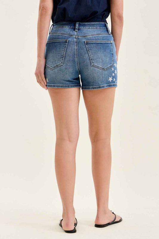 Judy Blue High Rise Slim Short with Star Splatter