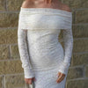 Elegant Off-Shoulder Lace Maxi Bodycon Dress