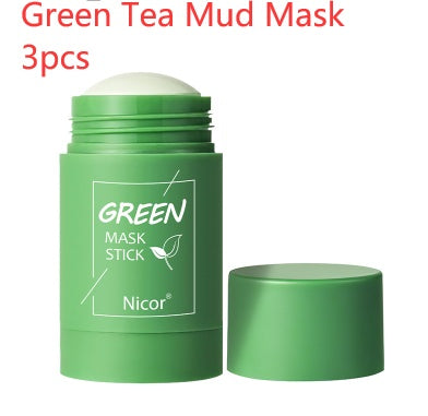 Cleansing Green Tea Mask Clay Stick - Oil Control, Anti-Acne, Whitening Seaweed Mask for Skin Care