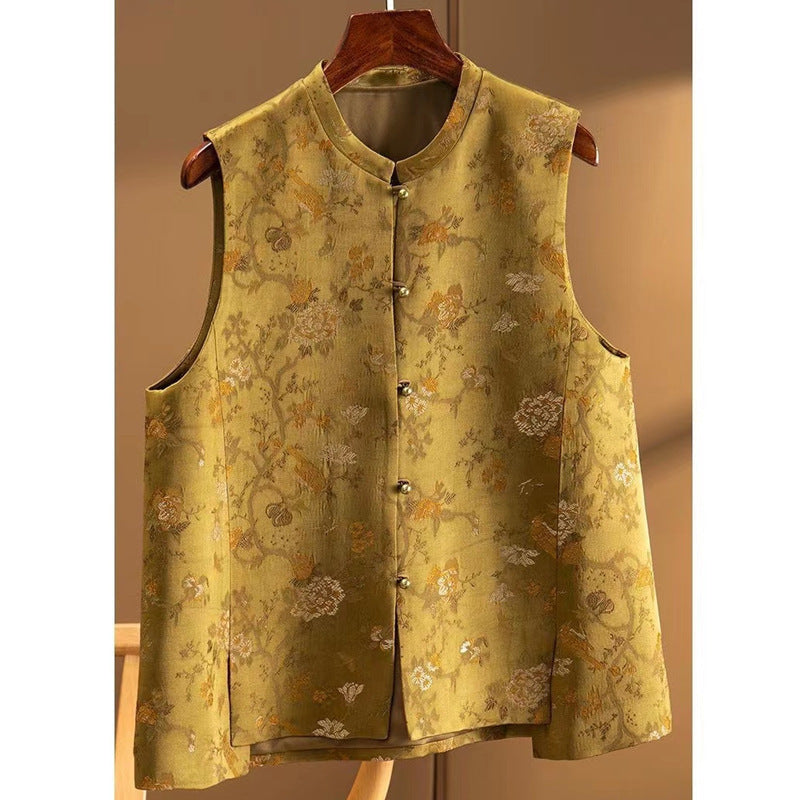 Vintage Satin Silk A-Line Vest