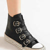 Multi-Buckle Straps Studded Platform Sneakers