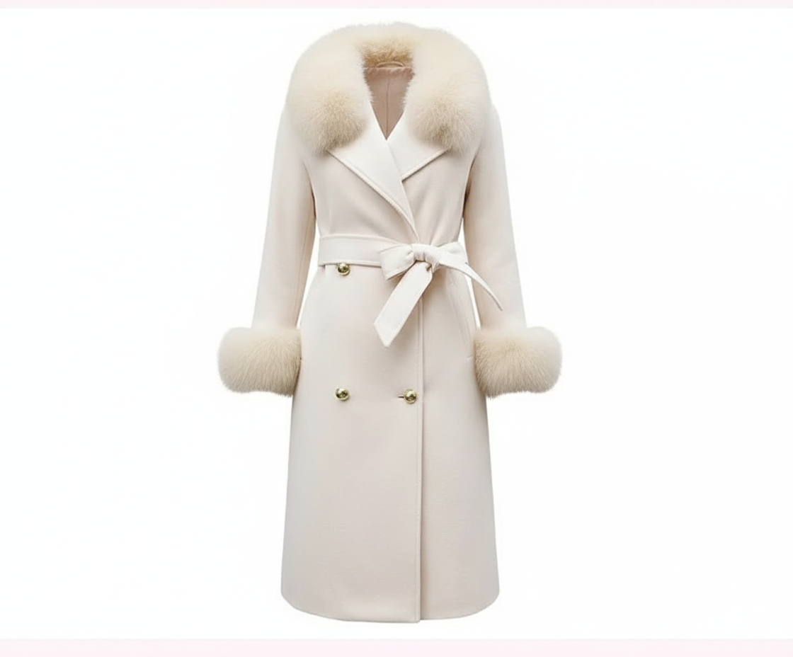 Slim-fit Large Fur Collar Lengthened  Coat