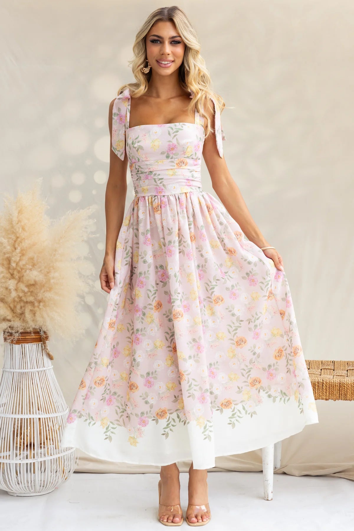 Robe ajustée Holiday Bloom à volants