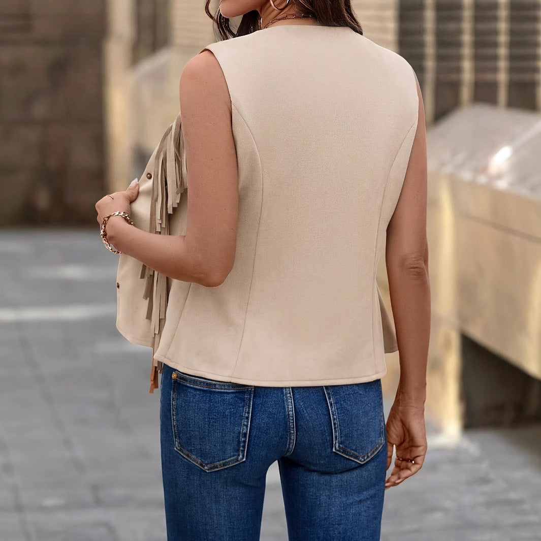 Western Dreams Fringe Button Vest