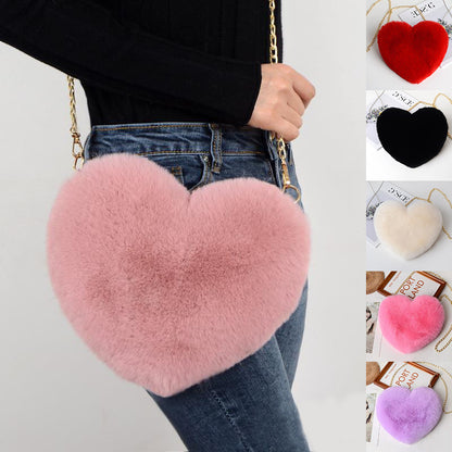 Love Plush Chain Shoulder Bag for Women – Valentine's Day Party Bag