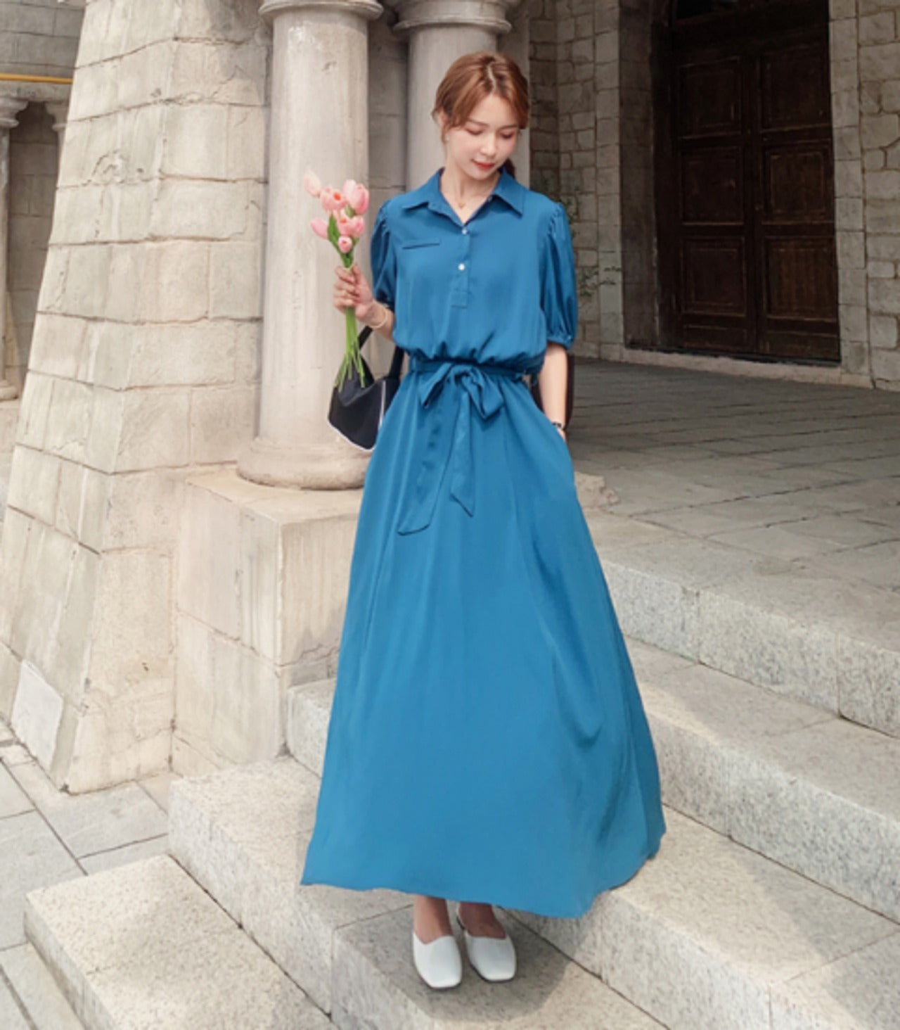 Whispering Lilac French Chiffon Maxi Dress