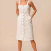 White Pinnafore Sleeveless dress