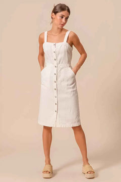 White Pinnafore Sleeveless dress