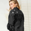 Fringe Detail Long Sleeve Denim Jacket
