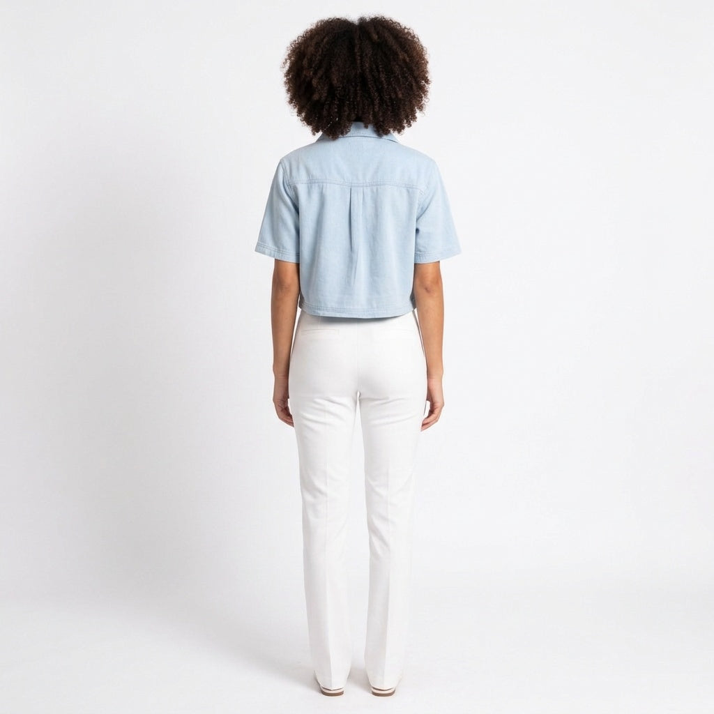 Understated Collared V-neck Top
