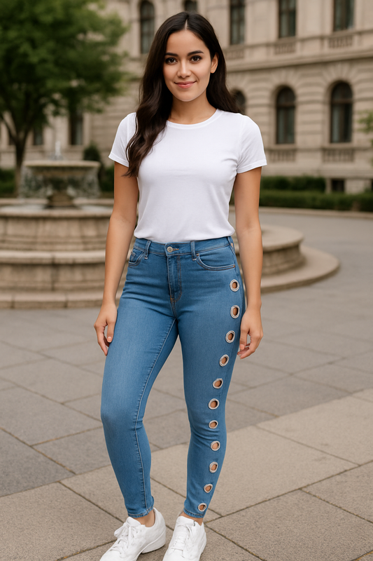 Pantalon en jean taille haute Reine des Anneaux