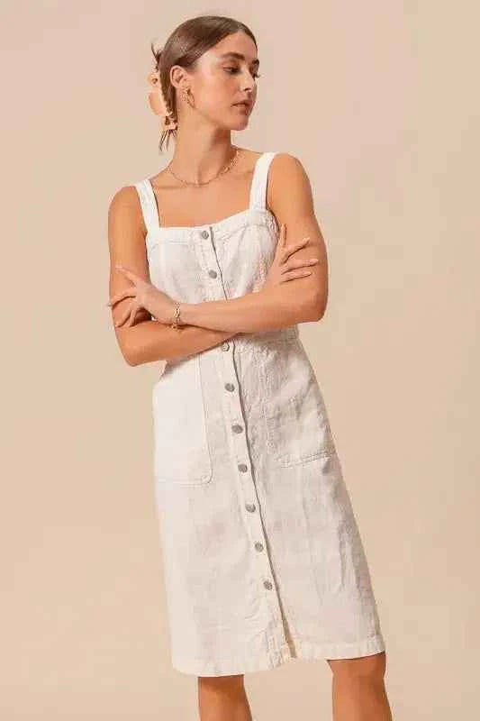 White Pinnafore Sleeveless dress