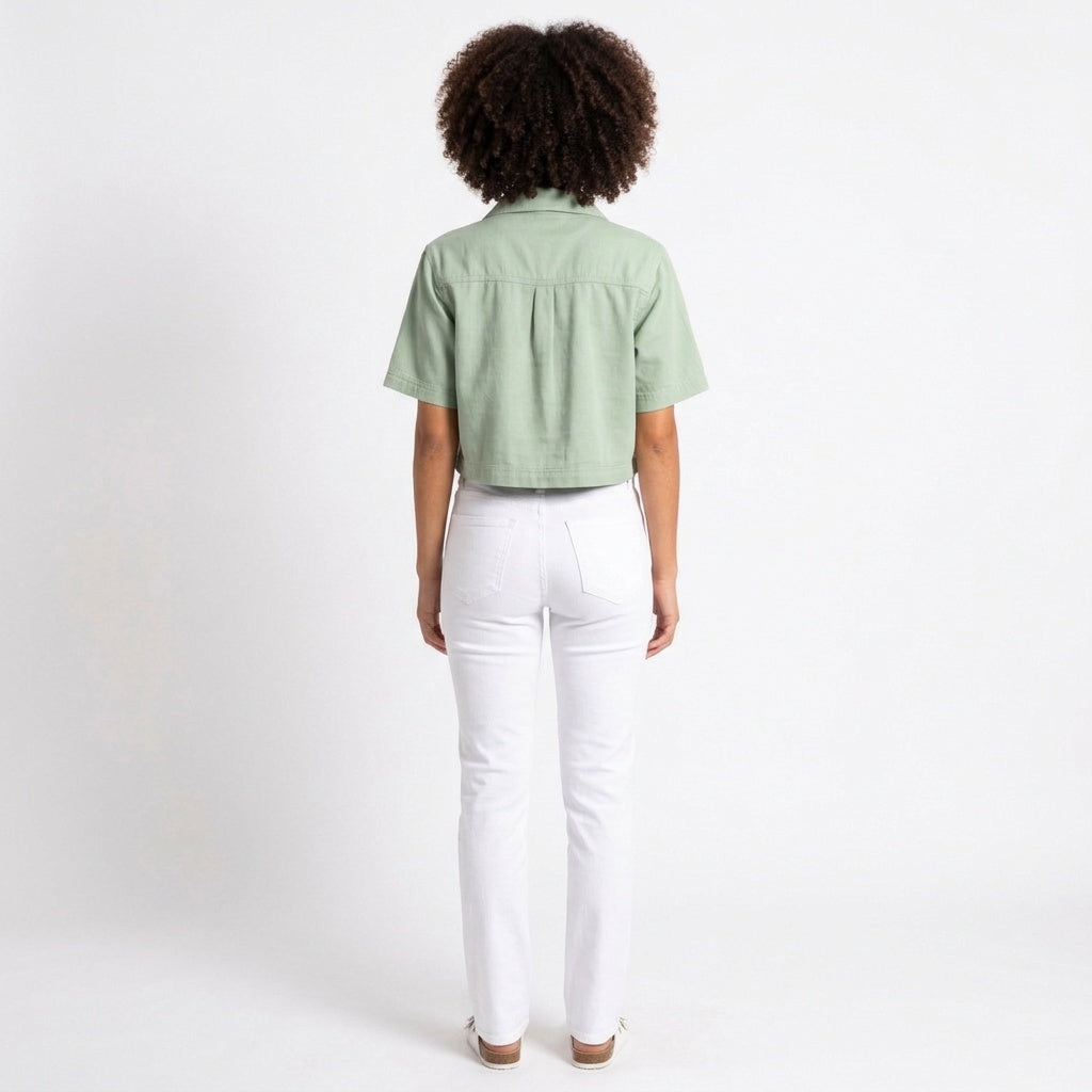 Understated Collared V-neck Top