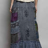POL Printed Patchwork Embroidered Ruffled Skirt