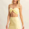 HYFVE Ruched Bra Top and Mini Skirt Set
