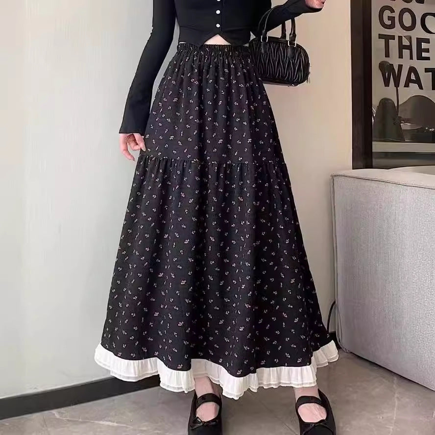 Anastasia Harmony Floral Hem Tiered Maxi Skirt