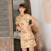 Charm Brocade Cheongsam Mini Dress