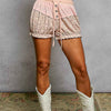 POL Drawstring Floral Shorts with Button Placket